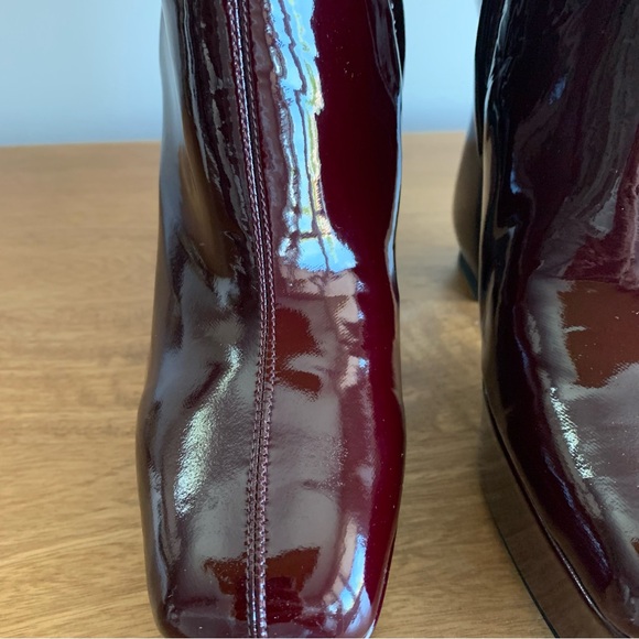 NWT!! Sergio Rossi Burgundy Platform Patent Leather Boots SZ 37 - Picture 4 of 8